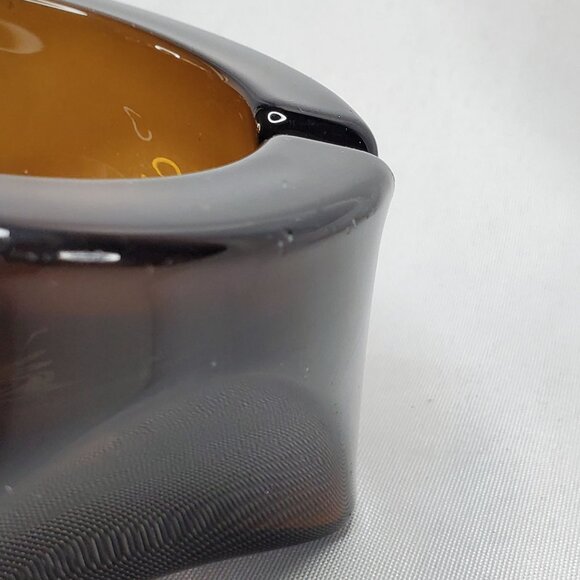 VTG Viking Art Glass Orb Ashtray Root Beer MCM Design - 4 Inches **READ** - Picture 9 of 13